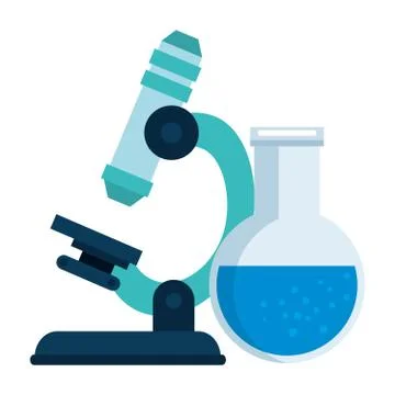 Microscope laboratory with tube test Illustrazione stock