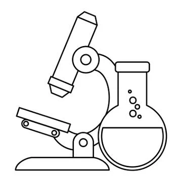 Microscope laboratory with tube test イラスト素材