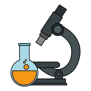 Microscope laboratory with tube test 库存插图