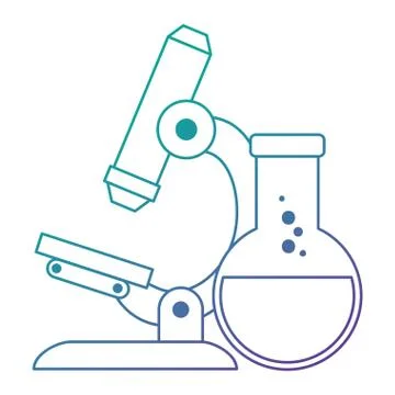 Microscope laboratory with tube test Illustrazione stock