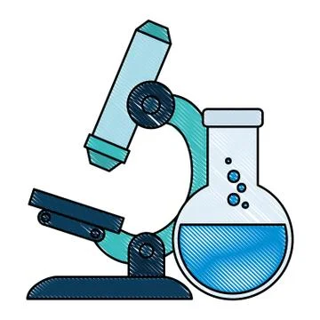 Microscope laboratory with tube test イラスト素材