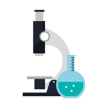Microscope laboratory with tube test 库存插图