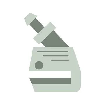 Microscope laboratory vector icon and science research symbol. Illustration c Stock Illustration