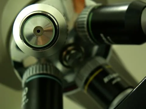 Microscope lens from laboratory Stock Photos