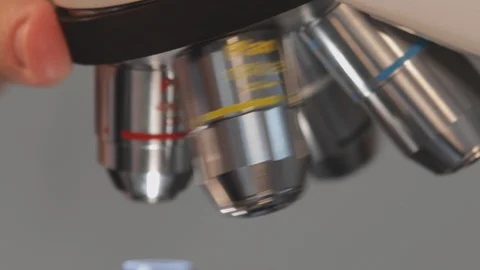 Microscope lenses closeup 库存影片 91078412