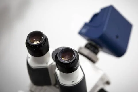Microscope lenses Microscope lenses of a modern equipment for biological r... Stock Photos