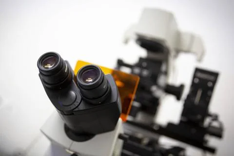 Microscope lenses Microscope lenses of a modern equipment for biological r... Stock Photos