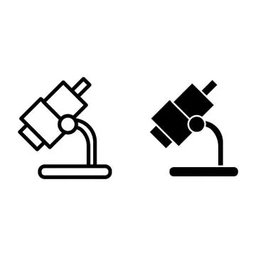Microscope line and glyph icon. Laboratory instrument vector illustration Illustrazione stock
