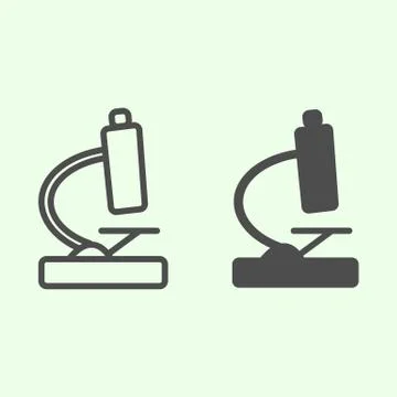 Microscope line and solid icon. Biology science laboratory tool outline style Stockillustratie