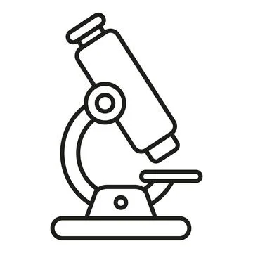 Microscope line art icon for scientific research Illustrazione stock