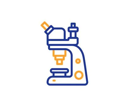 Microscope line icon. Chemistry lab sign. Analysis. Vector Stock Illustration