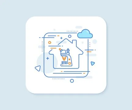 Microscope line icon. Chemistry lab sign. Analysis. Vector Stock Illustration
