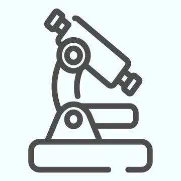 Microscope line icon. Chemistry or biology tool vector illustration isolated on Ilustração Stock