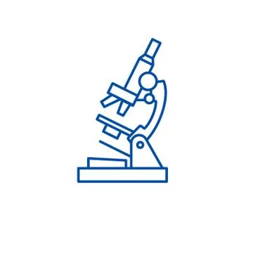 Microscope line icon concept. Microscope flat vector symbol, sign, outline Stock Illustration