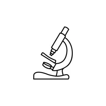 Microscope Line Icon In Flat Style Vector For App, UI, Websites. Black Icon Stock Illustration