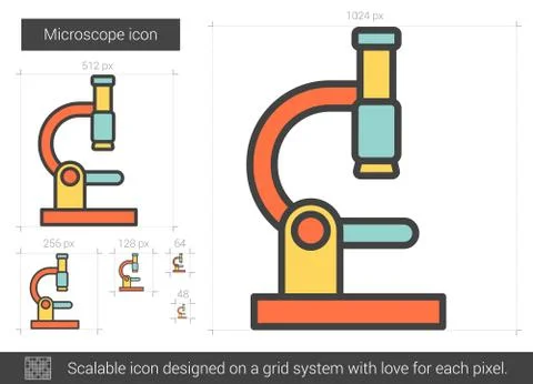 Microscope line icon Stockillustratie