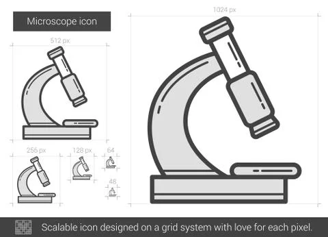 Microscope line icon Stock Illustration