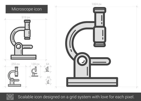 Microscope line icon Stockillustratie
