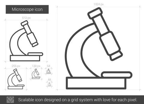 Microscope line icon. Stock Illustration