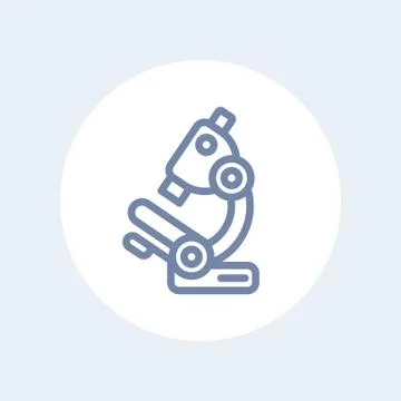 Microscope line icon isolated over white Stock Illustration