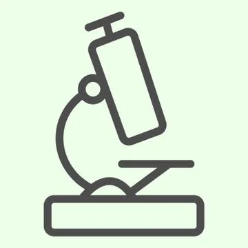 Microscope line icon. Laboratory scientific microscope outline style pictogram Stock Illustration