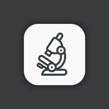Microscope line icon, laboratory, study, biotechnology, lab research, experim 库存插图