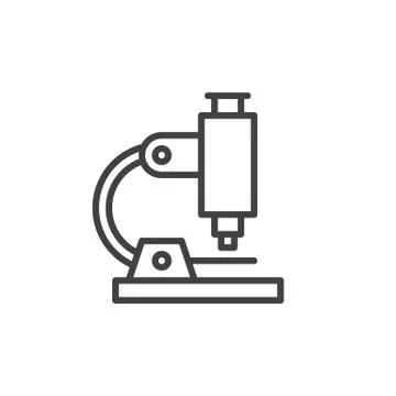 Microscope line icon, outline vector sign, linear style pictogram Stock Illustration