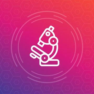 Microscope line icon, research lab symbol Stockillustratie