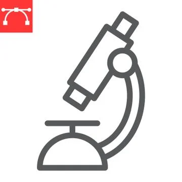 Microscope line icon, school and education, biology sign vector graphics Stock Illustration
