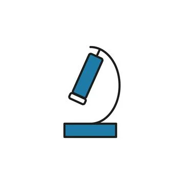 Microscope line icon. Simple image medical laboratory equipment for biomateri Stock Illustration