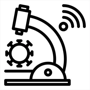 Microscope line icon vector illustration isolated on white background Stock Illustration