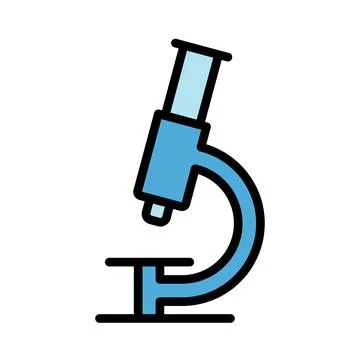 Microscope lineal color vector icon Illustrazione stock