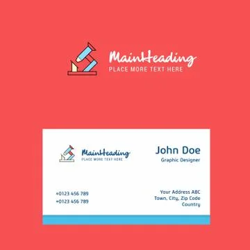 Microscope logo Design with business card template. Elegant corporate identit Stock Illustration