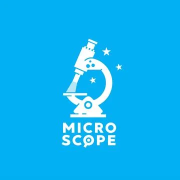 Microscope logo icon for science and technology Stock Illustration