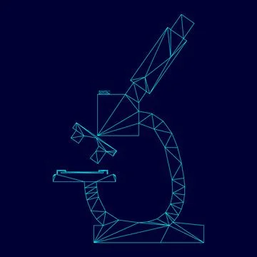 Microscope low poly triangulation triangulated polygonal electric cyan blue v 스톡 일러스트
