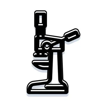 Microscope magnifying lens used for scientific research Stock Illustration