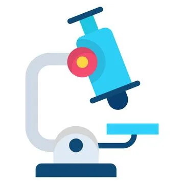 Microscope, medical equipment flat colored icon Stock Illustration