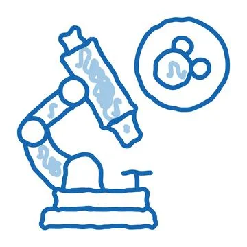 Microscope for medicine doodle icon hand drawn illustration Stock Illustration