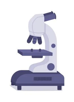 Microscope for microbiology semi flat color vector item Stock Illustration