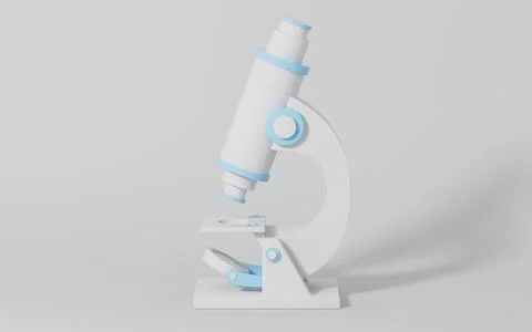 Microscope model with white background, 3d rendering. 스톡 일러스트