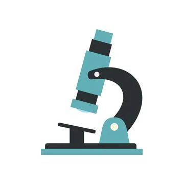 Microscope modern flat icon Stock Illustration