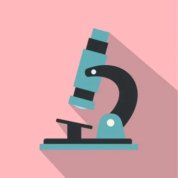 Microscope modern flat icon Stock Illustration