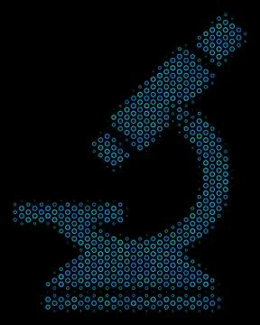 Microscope Mosaic Icon of Halftone Circles Illustrazione stock