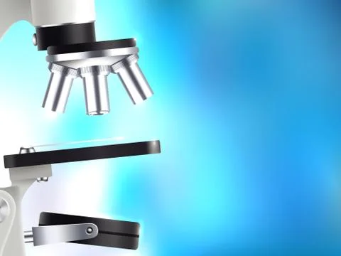 Microscope Objective Lenses Detail Realistic Image Stock Illustration