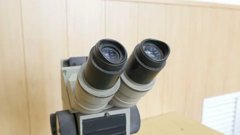 Microscope In Old Lab. Close Up Stock Footage 122248013