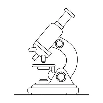 Microscope outline icon isolated on white Stock Illustration