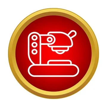 Microscope outline icon showing science and research equipment Stock Illustration
