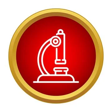 Microscope outline icon symbol for science research Illustrazione stock