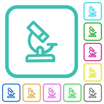 Microscope outline vivid colored flat icons Stock Illustration