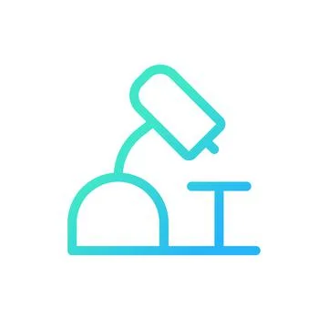 Microscope pixel perfect gradient linear ui icon Illustrazione stock